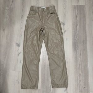 Abercrombie & Fitch Vegan Leather Tan Pants